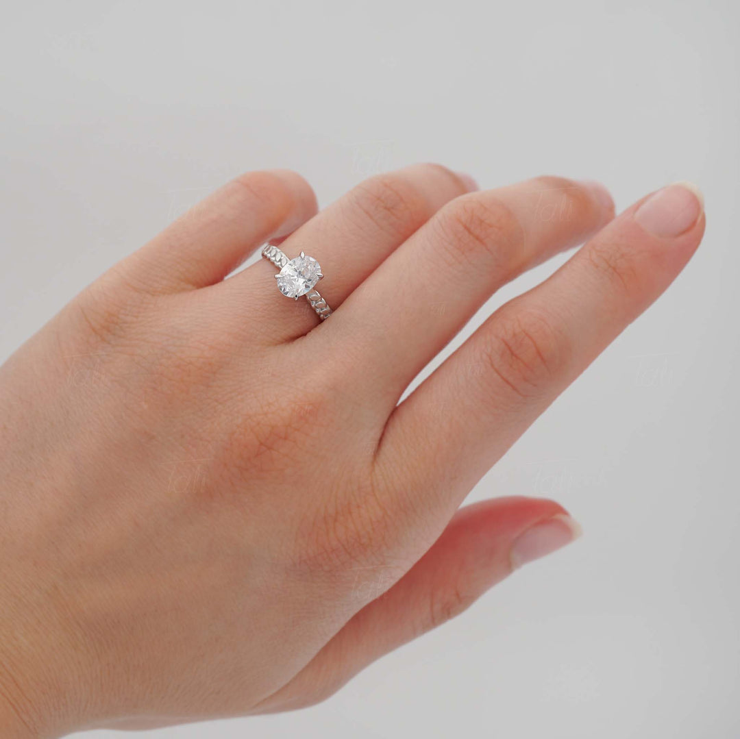 Buğday Başağı  Vintage  1,00 CT Lab Pırlanta Altın Yüzük | Pırlanta Tektaş Yüzük