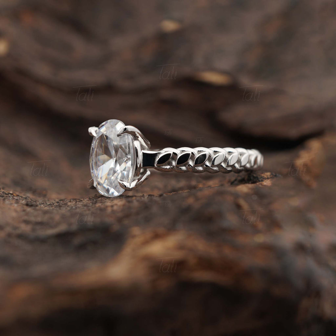 Buğday Başağı  Vintage  1,00 CT Lab Pırlanta Altın Yüzük | Pırlanta Tektaş Yüzük