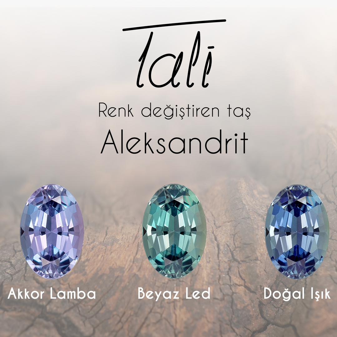 renk değiştiren taş aleksandritin renkleri, the colors of the color-changing stone alexandrite