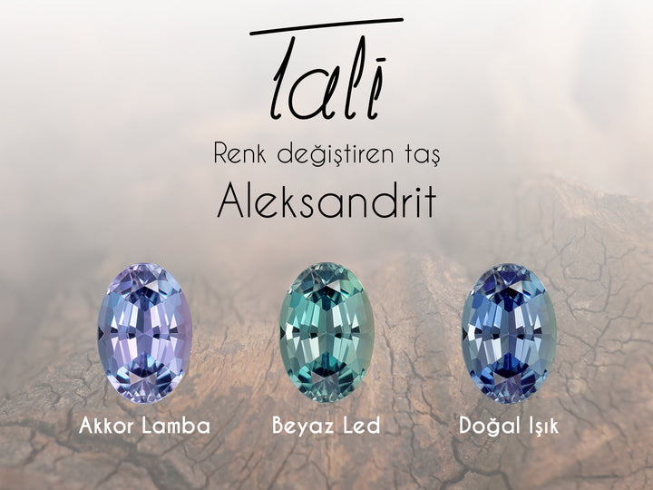 Renk değiştiren taş aleksandritin renkleri, Colors of alexandrite, the stone that changes color