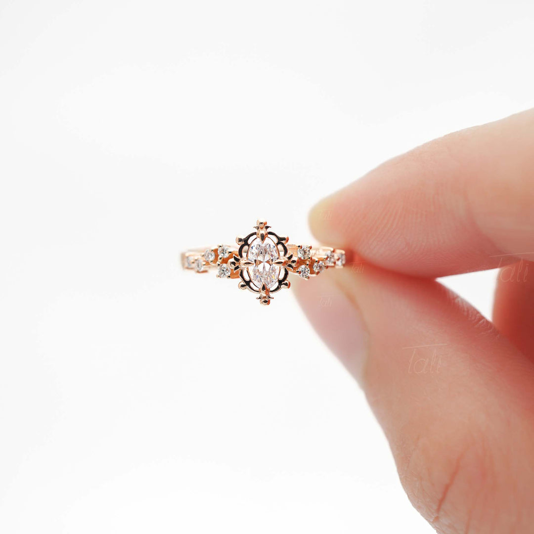 Astra 0.40ct Pirlanta vitage altin yuzuk önden görüntüsü Astra 0.40ct diamond vintage solid gold ring