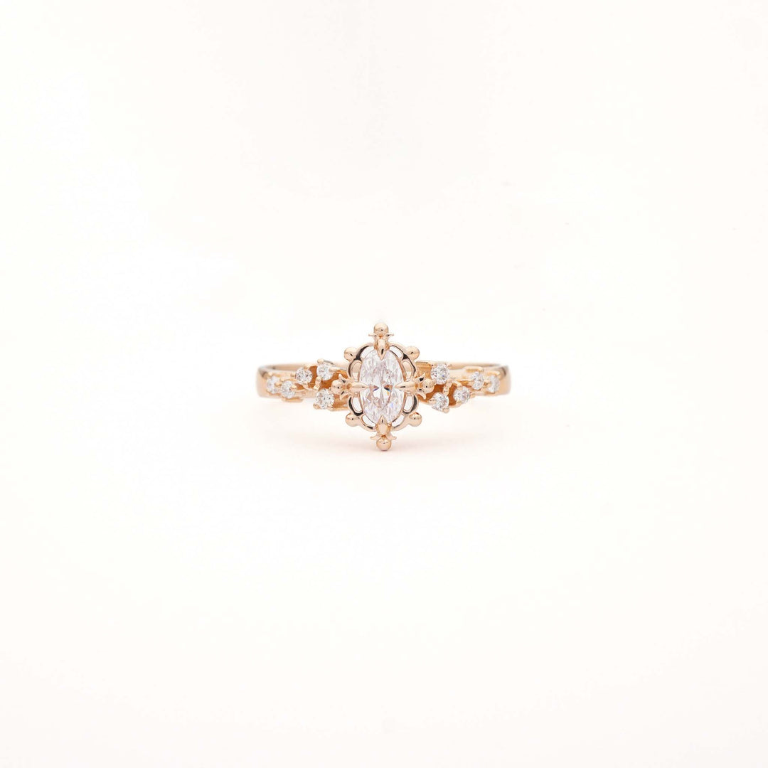 Astra 0.40ct Pirlanta vitage altin yuzuk önden görüntüsü Astra 0.40ct diamond vintage solid gold ring