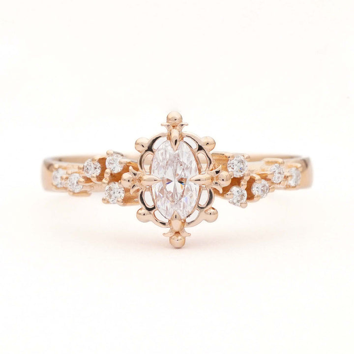 Astra 0.40ct Pirlanta vitage altin yuzuk önden görüntüsü Astra 0.40ct diamond vintage solid gold ring 