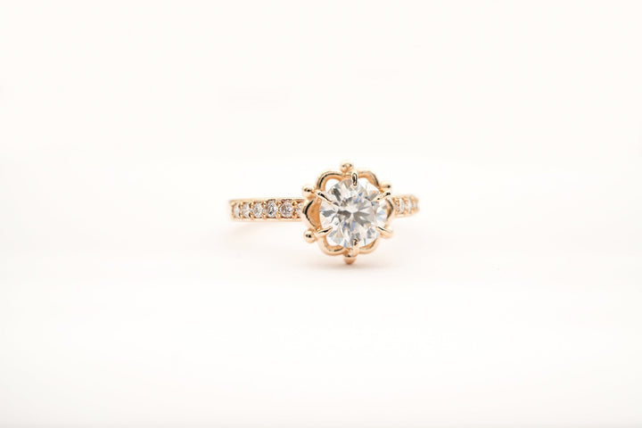 Flora Beyaz Topaz & Pırlanta  Altın Yüzük ve Kolye Seti, Flora White Topaz & Diamond Gold Ring and Necklace Set 