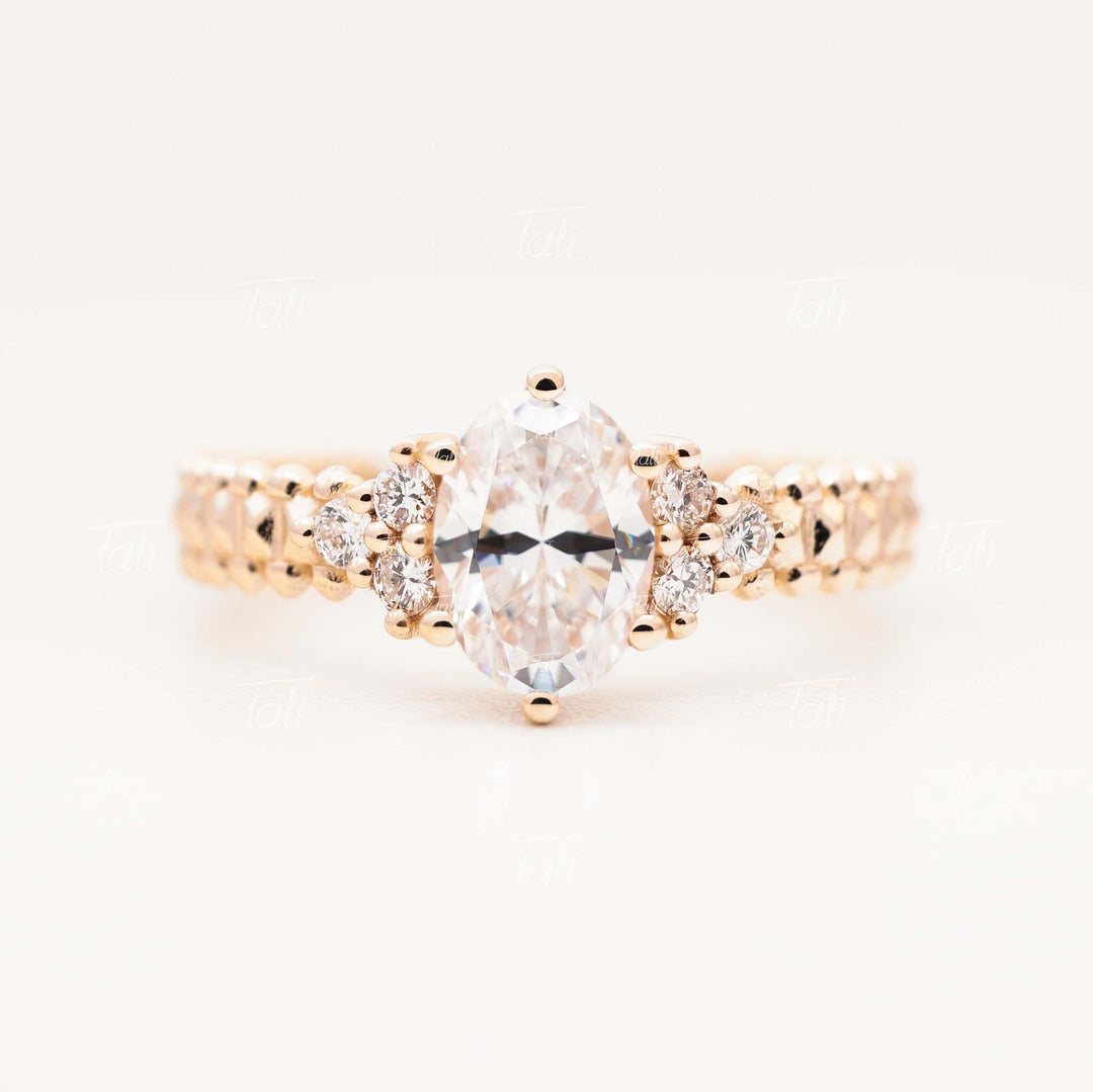 Minerva Vintage 1,0 CT Beyaz Topaz Pırlanta Altın Yüzük, Minevra vintage 1,0 CT White Topaz and Diamond Gold Ring
