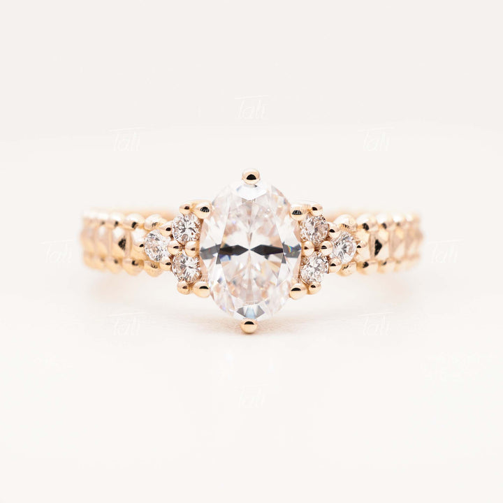 Minerva Vintage 1,0 CT Beyaz Topaz Pırlanta Altın Yüzük, Minevra vintage 1,0 CT White Topaz and Diamond Gold Ring