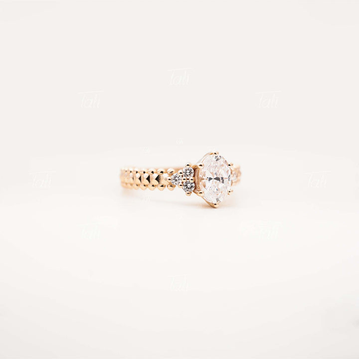 Minerva Vintage 1,0 CT Beyaz Topaz Pırlanta Altın Yüzük, Minevra vintage 1,0 CT White Topaz and Diamond Gold Ring