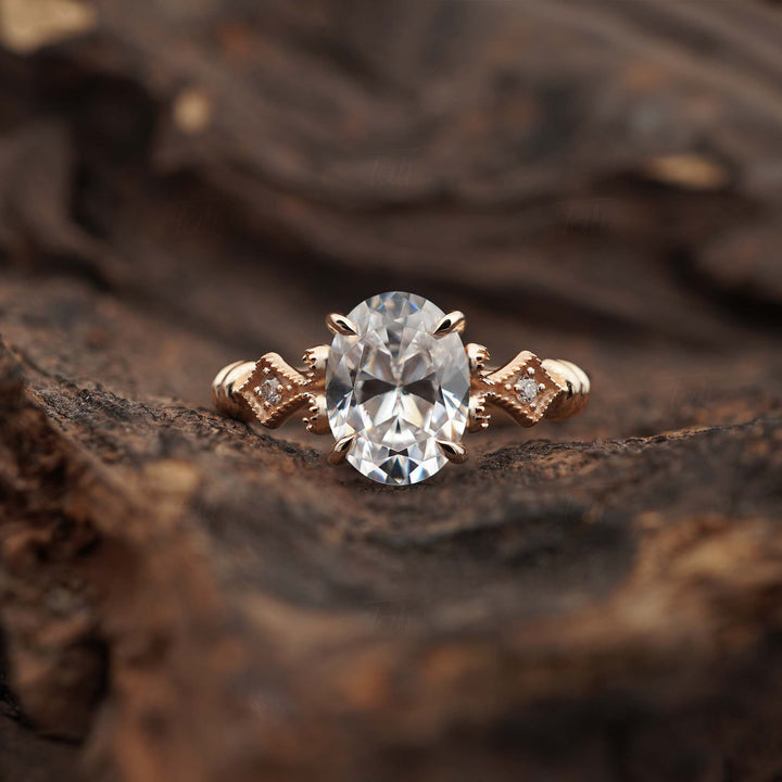 Raya Vintage 1,03 CT Lab Pırlanta Tektaş Altın Yüzük | Pırlanta Tektaş Yüzük