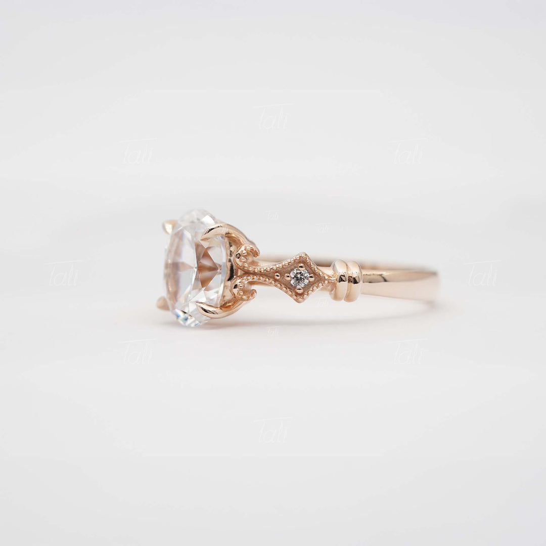 Raya Vintage 1,03 CT Lab Pırlanta Tektaş Altın Yüzük | Pırlanta Tektaş Yüzük