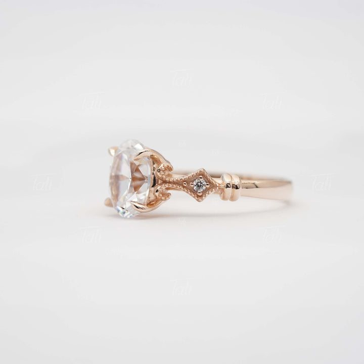 Raya Vintage 1,03 CT Lab Pırlanta Tektaş Altın Yüzük | Pırlanta Tektaş Yüzük