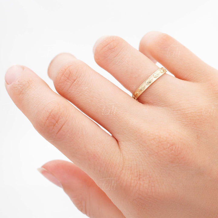 Willow Vintage Altin Alyans yuzuk Willow Vintage Gold Wedding Band Ring
