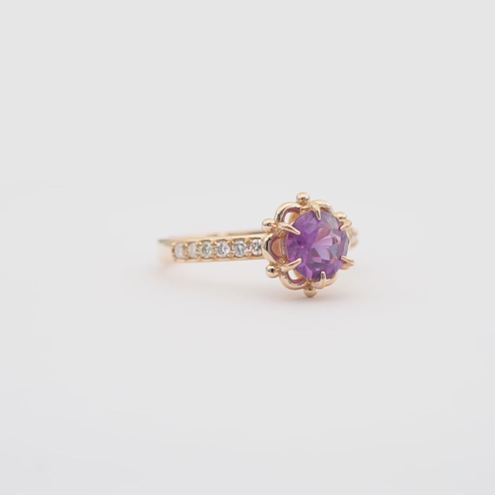 flora aleksandrit ve pırlanta vintage teklif yüzüğü
