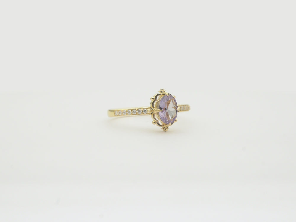 Hera Vintage Aleksandrit Pırlanta Altın Yüzük, Hera Vintage Alexandrite Diamond Gold Ring