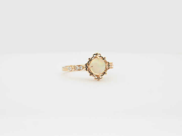 Aura Vintage Opal Pırlanta Altın Yüzük, Aura Vintage Opal Diamond Gold Ring