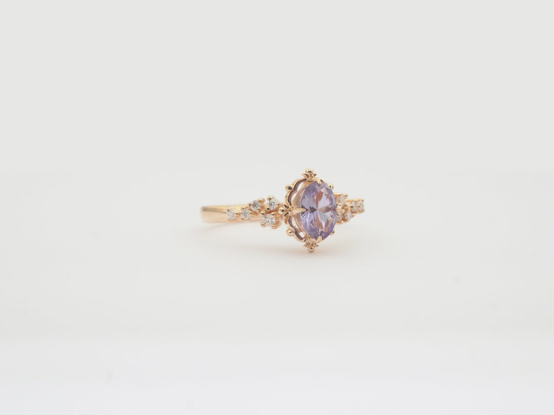 Astra Vintage Aleksandrit Pırlanta Altın Yüzük, Astra Vintage Alexandrite Diamond Gold Ring